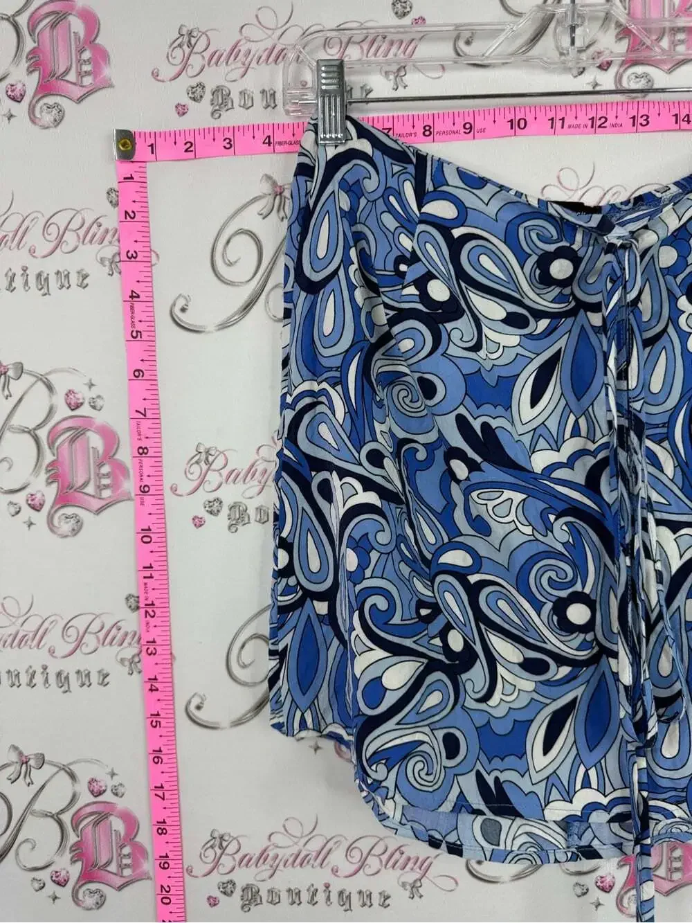 Streetwear Society mini skirt floral Blue Swirl Mini Skirt with Tie Front